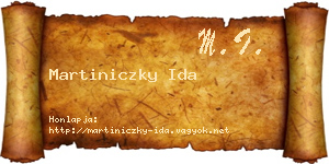 Martiniczky Ida névjegykártya